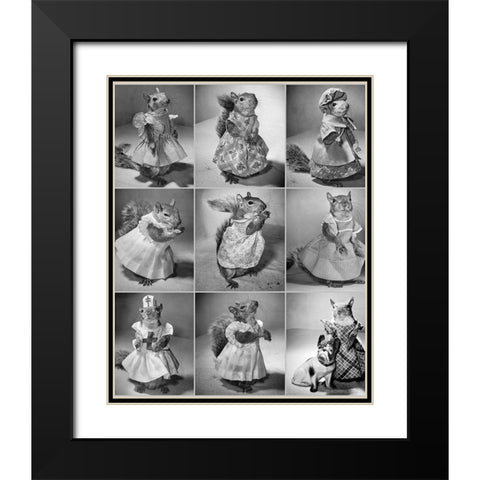 Tommy Tucker the Pet Squirrel 1944 Black Modern Wood Framed Art Print with Double Matting by Vintage Photography