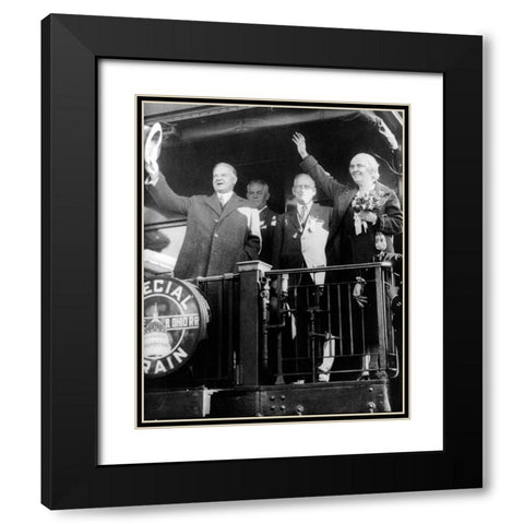 President Herbert Hoover Black Modern Wood Framed Art Print with Double Matting by Vintage Photography
