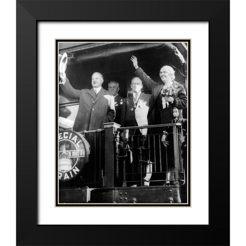 President Herbert Hoover Black Modern Wood Framed Art Print with Double Matting by Vintage Photography