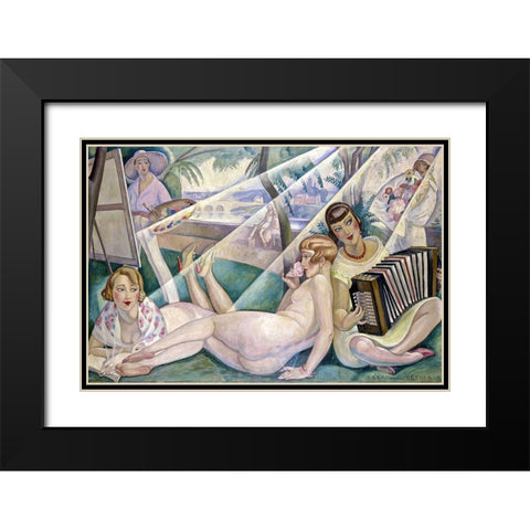 A Summer Day 1927 Black Modern Wood Framed Art Print with Double Matting by Wegener, Gerda