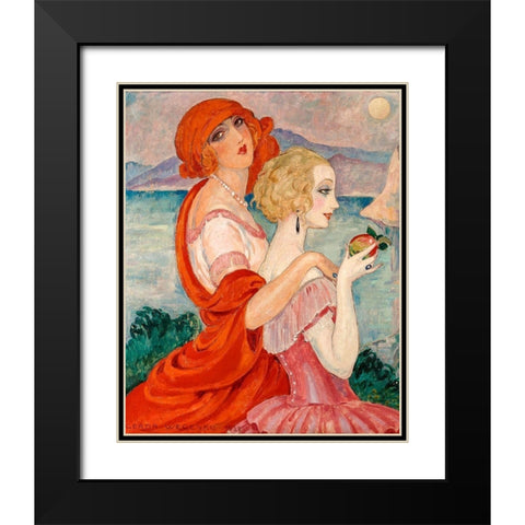 On the road to Anacapri Black Modern Wood Framed Art Print with Double Matting by Wegener, Gerda