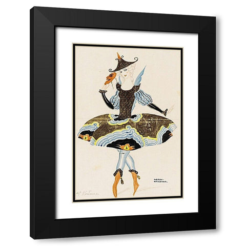 Solo dancer Ulla Poulsen in an oriental costume Black Modern Wood Framed Art Print with Double Matting by Wegener, Gerda