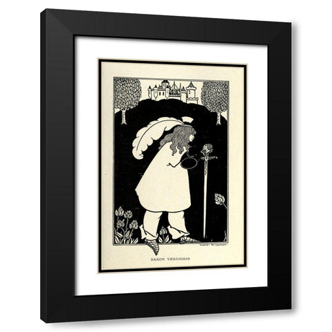 Baron Verdigris 1918 Black Modern Wood Framed Art Print with Double Matting by Beardsley, Aubrey