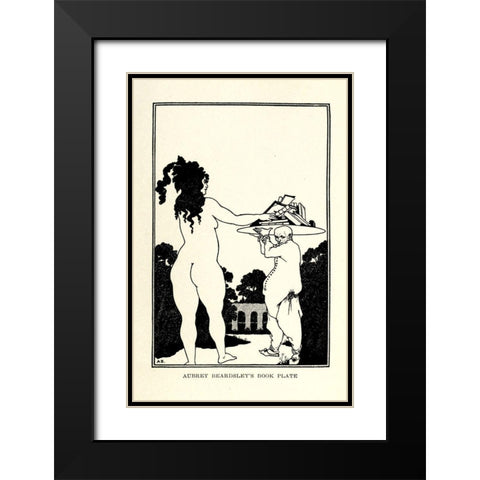 Book plate 1918 Black Modern Wood Framed Art Print with Double Matting by Beardsley, Aubrey