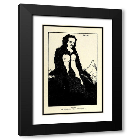 Das Rheingold Erda 1918 Black Modern Wood Framed Art Print with Double Matting by Beardsley, Aubrey