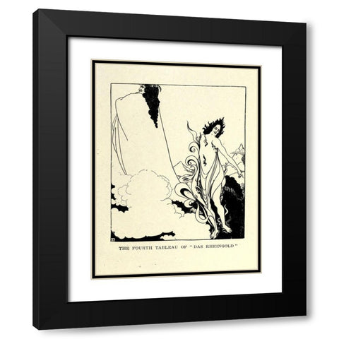 Das Rheingold 1918 Black Modern Wood Framed Art Print with Double Matting by Beardsley, Aubrey
