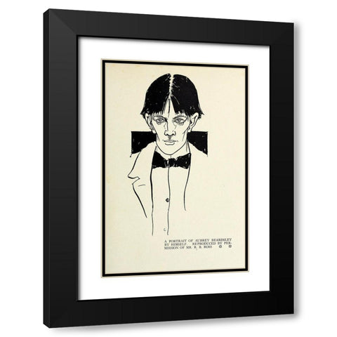Self-portrait 1918 Black Modern Wood Framed Art Print with Double Matting by Beardsley, Aubrey