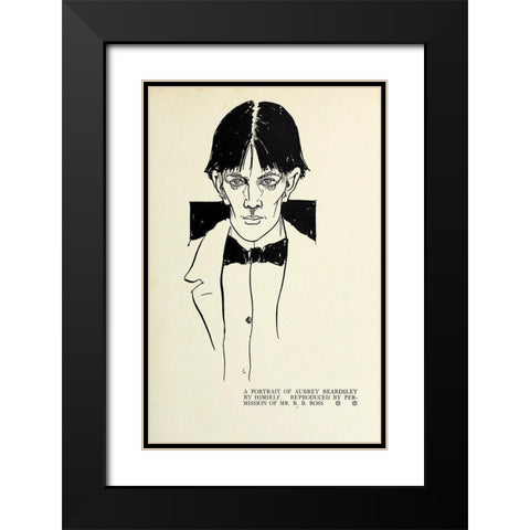 Self-portrait 1918 Black Modern Wood Framed Art Print with Double Matting by Beardsley, Aubrey
