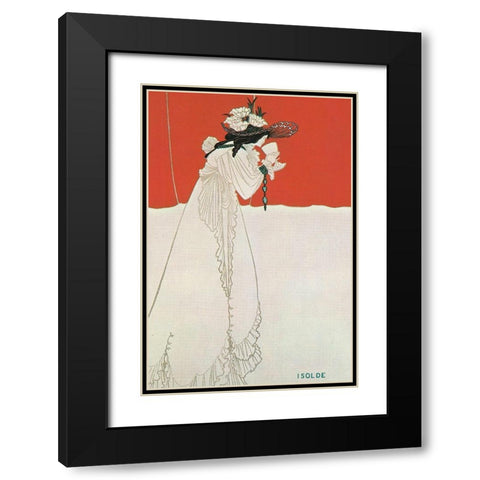 Isolde 1899 Black Modern Wood Framed Art Print with Double Matting by Beardsley, Aubrey