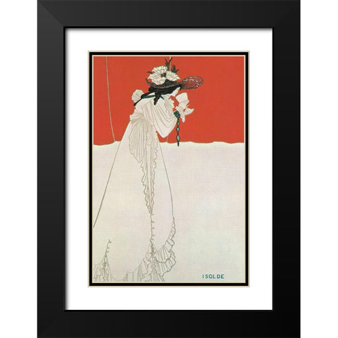 Isolde 1899 Black Modern Wood Framed Art Print with Double Matting by Beardsley, Aubrey