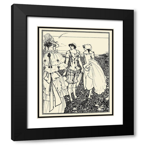 Bathers at Dieppe 1920 Black Modern Wood Framed Art Print with Double Matting by Beardsley, Aubrey