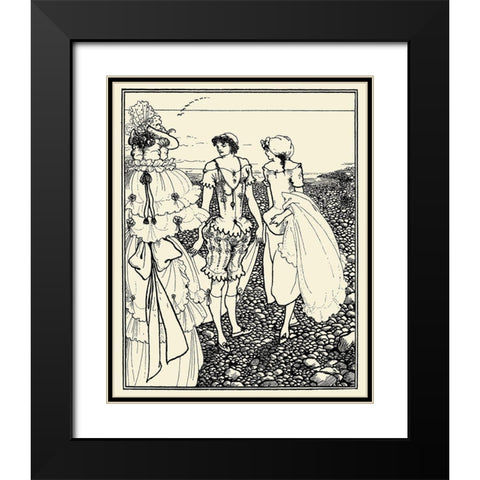 Bathers at Dieppe 1920 Black Modern Wood Framed Art Print with Double Matting by Beardsley, Aubrey