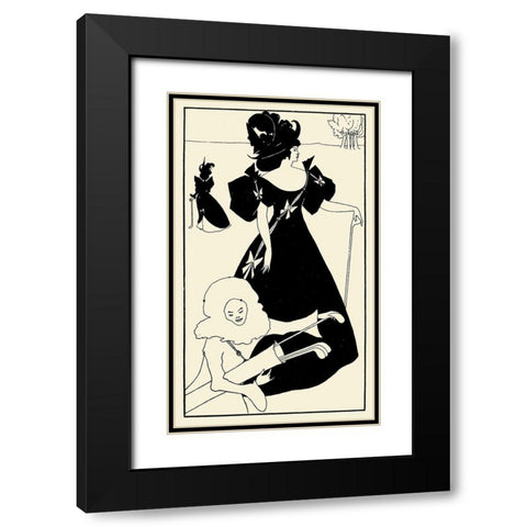 Design for a golf card 1920 Black Modern Wood Framed Art Print with Double Matting by Beardsley, Aubrey