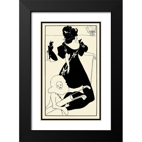 Design for a golf card 1920 Black Modern Wood Framed Art Print with Double Matting by Beardsley, Aubrey