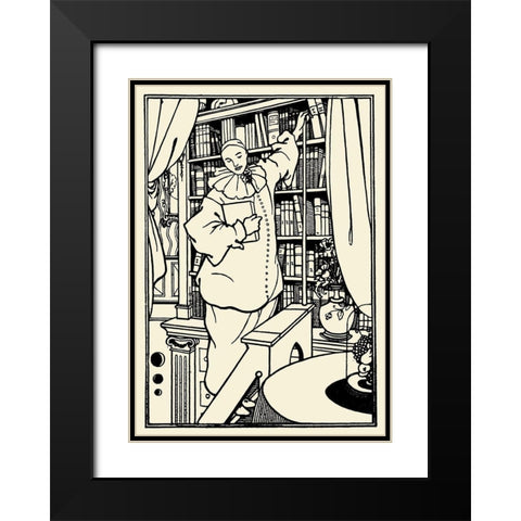 Pierrot cover design Black Modern Wood Framed Art Print with Double Matting by Beardsley, Aubrey