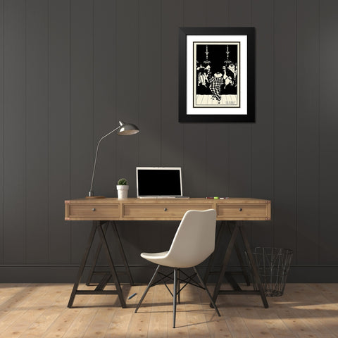 Scarlet Pastorale Black Modern Wood Framed Art Print with Double Matting by Beardsley, Aubrey