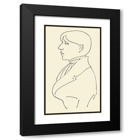 Self-portrait Black Modern Wood Framed Art Print with Double Matting by Beardsley, Aubrey