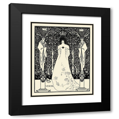 Venus and Tannhauser FP Black Modern Wood Framed Art Print with Double Matting by Beardsley, Aubrey