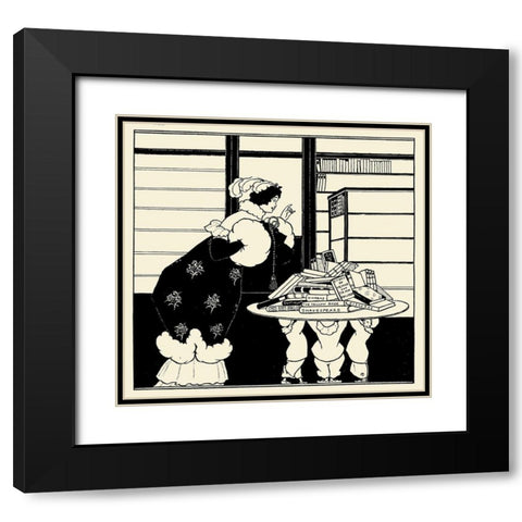 Book Plate Black Modern Wood Framed Art Print with Double Matting by Beardsley, Aubrey