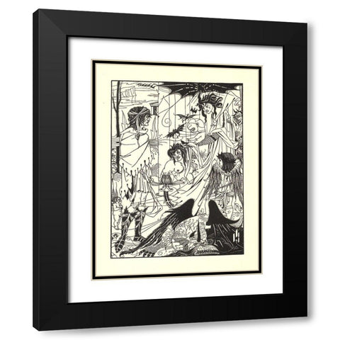 Dreams 1902 Black Modern Wood Framed Art Print with Double Matting by Beardsley, Aubrey