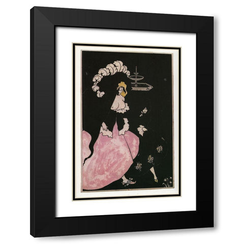 Messalina returning home Black Modern Wood Framed Art Print with Double Matting by Beardsley, Aubrey