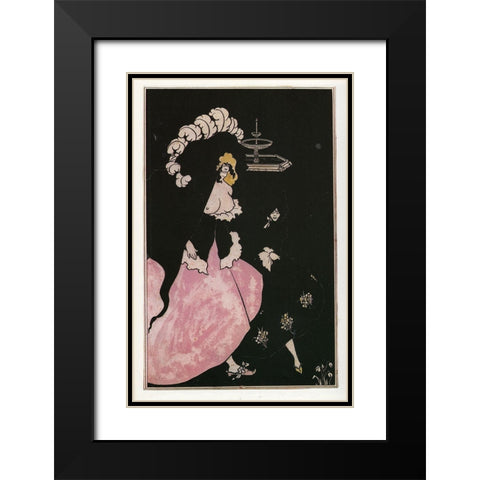 Messalina returning home Black Modern Wood Framed Art Print with Double Matting by Beardsley, Aubrey