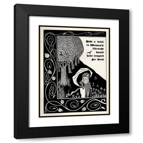 Morte DArthur 1893 - Devil as Women 1 Black Modern Wood Framed Art Print with Double Matting by Beardsley, Aubrey