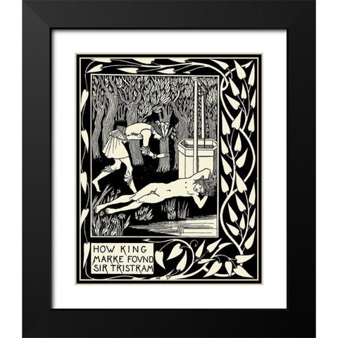 Morte DArthur 1893 - How King Marke found Sir Tristram Black Modern Wood Framed Art Print with Double Matting by Beardsley, Aubrey