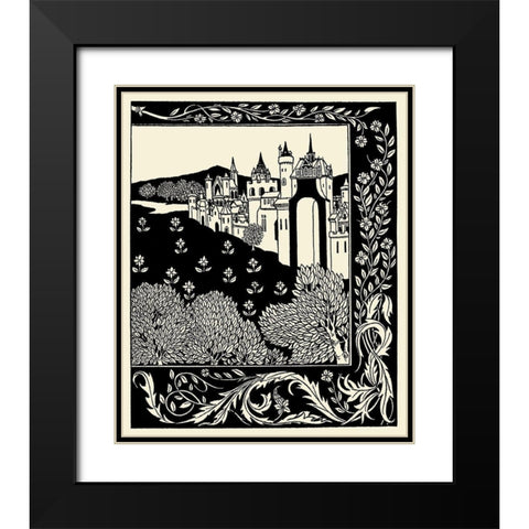 Morte DArthur 1893 - Camelot Black Modern Wood Framed Art Print with Double Matting by Beardsley, Aubrey