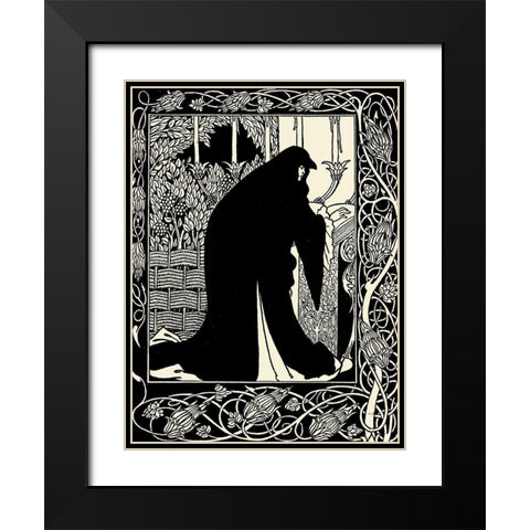 Morte DArthur 1893 - Queen Guenever Black Modern Wood Framed Art Print with Double Matting by Beardsley, Aubrey