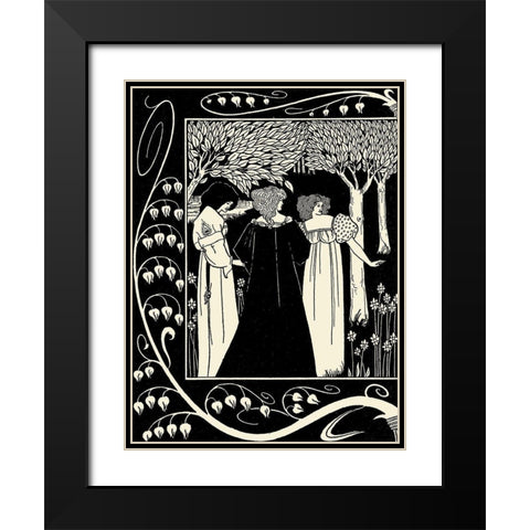 Morte DArthur 1893 - Sir Lancelot 1 Black Modern Wood Framed Art Print with Double Matting by Beardsley, Aubrey
