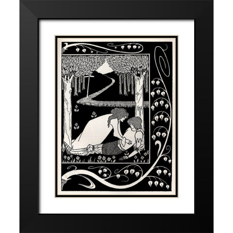 Morte DArthur 1893 - Sir Lancelot 2 Black Modern Wood Framed Art Print with Double Matting by Beardsley, Aubrey