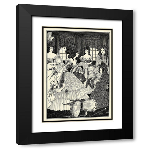 Rape of the Lock 1896 - Beaux and Belles Black Modern Wood Framed Art Print with Double Matting by Beardsley, Aubrey