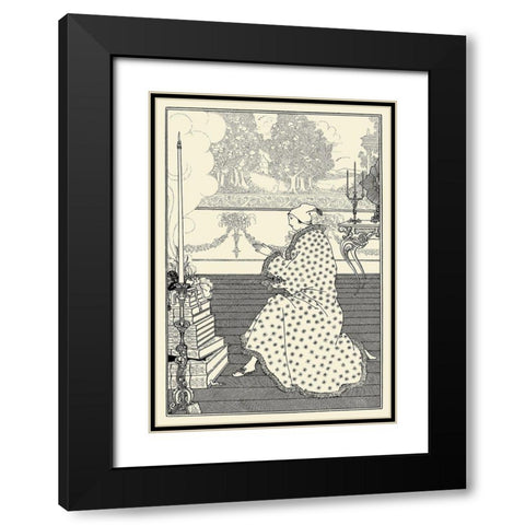 Rape of the Lock 1896 - The Barons prayer Black Modern Wood Framed Art Print with Double Matting by Beardsley, Aubrey