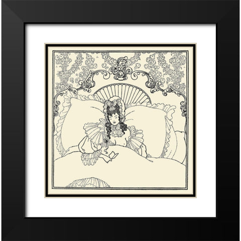 Rape of the Lock 1896 - The Billet-doux Black Modern Wood Framed Art Print with Double Matting by Beardsley, Aubrey
