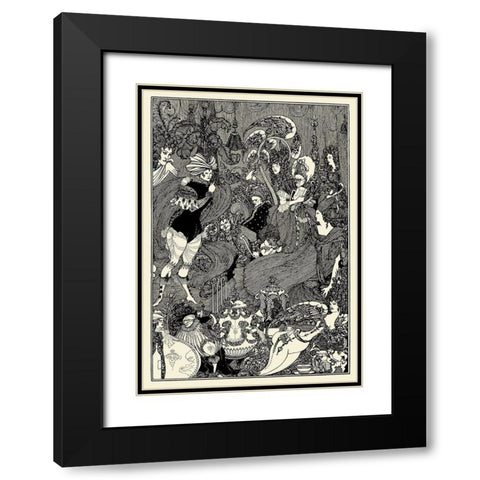 Rape of the Lock 1896 - The Cave of Spleen Black Modern Wood Framed Art Print with Double Matting by Beardsley, Aubrey