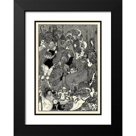 Rape of the Lock 1896 - The Cave of Spleen Black Modern Wood Framed Art Print with Double Matting by Beardsley, Aubrey