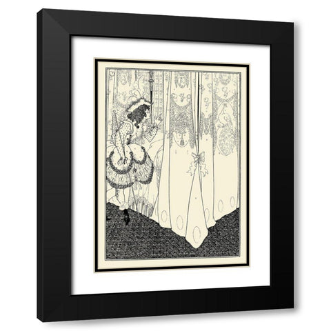 Rape of the Lock 1896 - The Dream Black Modern Wood Framed Art Print with Double Matting by Beardsley, Aubrey