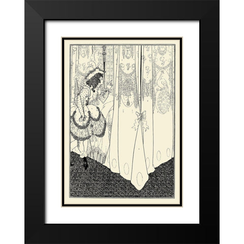 Rape of the Lock 1896 - The Dream Black Modern Wood Framed Art Print with Double Matting by Beardsley, Aubrey