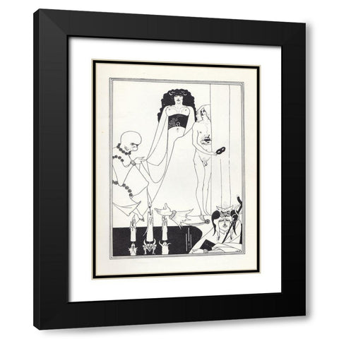 Salome - Enter Herodias Black Modern Wood Framed Art Print with Double Matting by Beardsley, Aubrey
