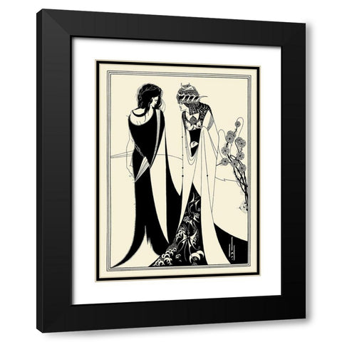 Salome 1894 - John and Salome Black Modern Wood Framed Art Print with Double Matting by Beardsley, Aubrey