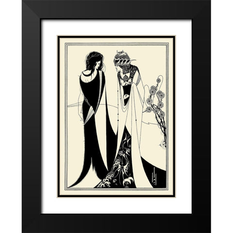 Salome 1894 - John and Salome Black Modern Wood Framed Art Print with Double Matting by Beardsley, Aubrey