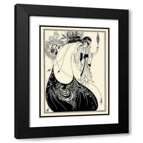 Salome 1894 - Peacock skirt Black Modern Wood Framed Art Print with Double Matting by Beardsley, Aubrey