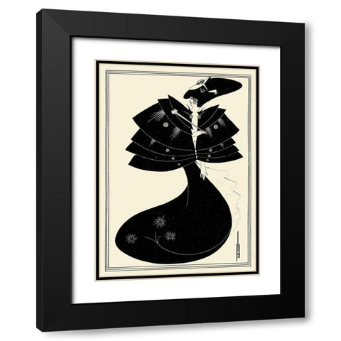 Salome 1894 - The Black cape Black Modern Wood Framed Art Print with Double Matting by Beardsley, Aubrey