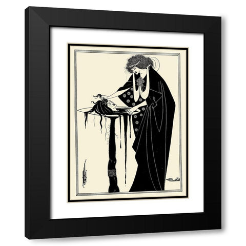 Salome 1894 - The Dancers Reward Black Modern Wood Framed Art Print with Double Matting by Beardsley, Aubrey