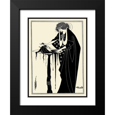Salome 1894 - The Dancers Reward Black Modern Wood Framed Art Print with Double Matting by Beardsley, Aubrey