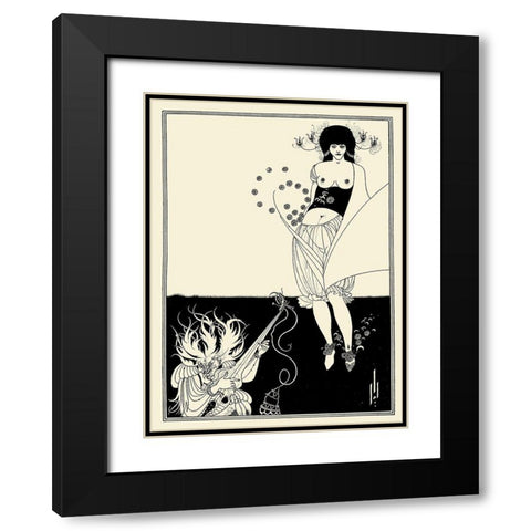 Salome 1894 - The Stomach Dance Black Modern Wood Framed Art Print with Double Matting by Beardsley, Aubrey