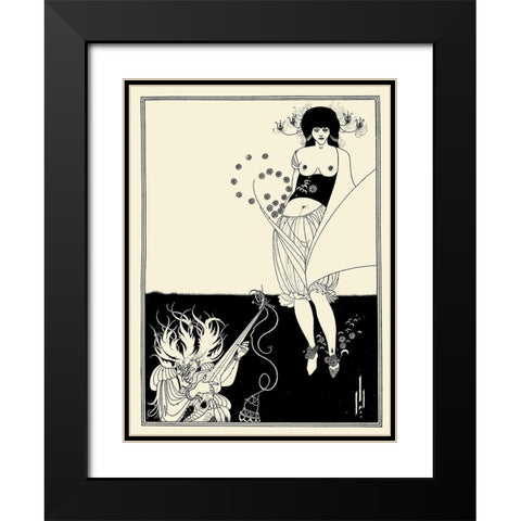 Salome 1894 - The Stomach Dance Black Modern Wood Framed Art Print with Double Matting by Beardsley, Aubrey