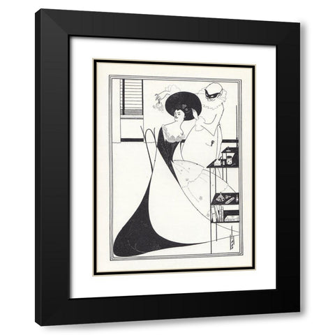 Salome 1894 - The Toilette of Salome Black Modern Wood Framed Art Print with Double Matting by Beardsley, Aubrey