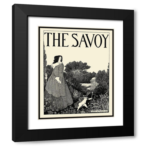Savoy 1896 Vol.1 - Cover Design Black Modern Wood Framed Art Print with Double Matting by Beardsley, Aubrey